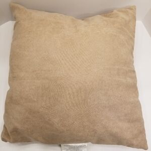 ✅17.5" X 17.5" NEW Beige Moleskine Pillow. Soft velvety fabric. Fluffy filling.